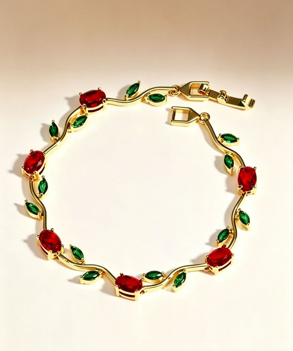 Twisted Vine Oval Marquise Gemstone Link Bracelet Multiple Colors