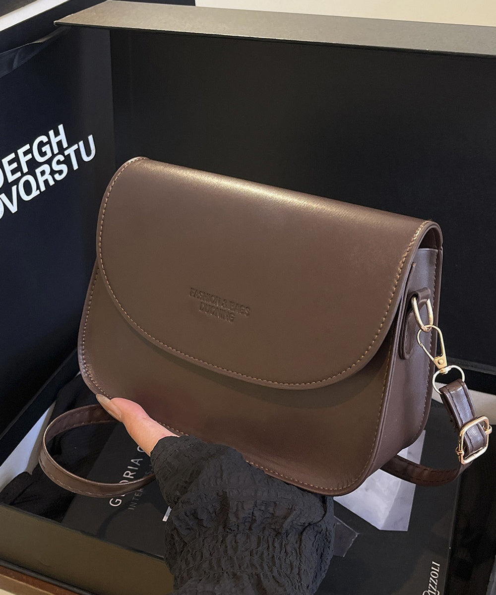 Vintage Matte Faux Leather Saddle Crossbody Shoulder Bag