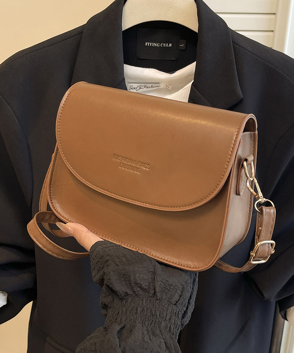 Vintage Matte Faux Leather Saddle Crossbody Shoulder Bag