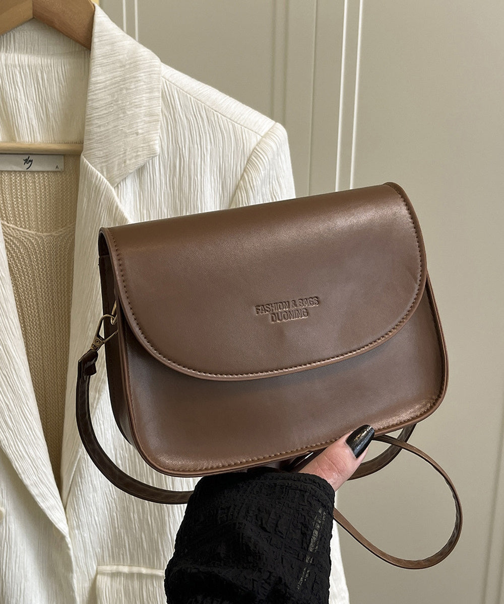 Vintage Matte Faux Leather Saddle Crossbody Shoulder Bag