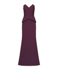 Strapless V Neck Peplum Mermaid Formal Evening Gown