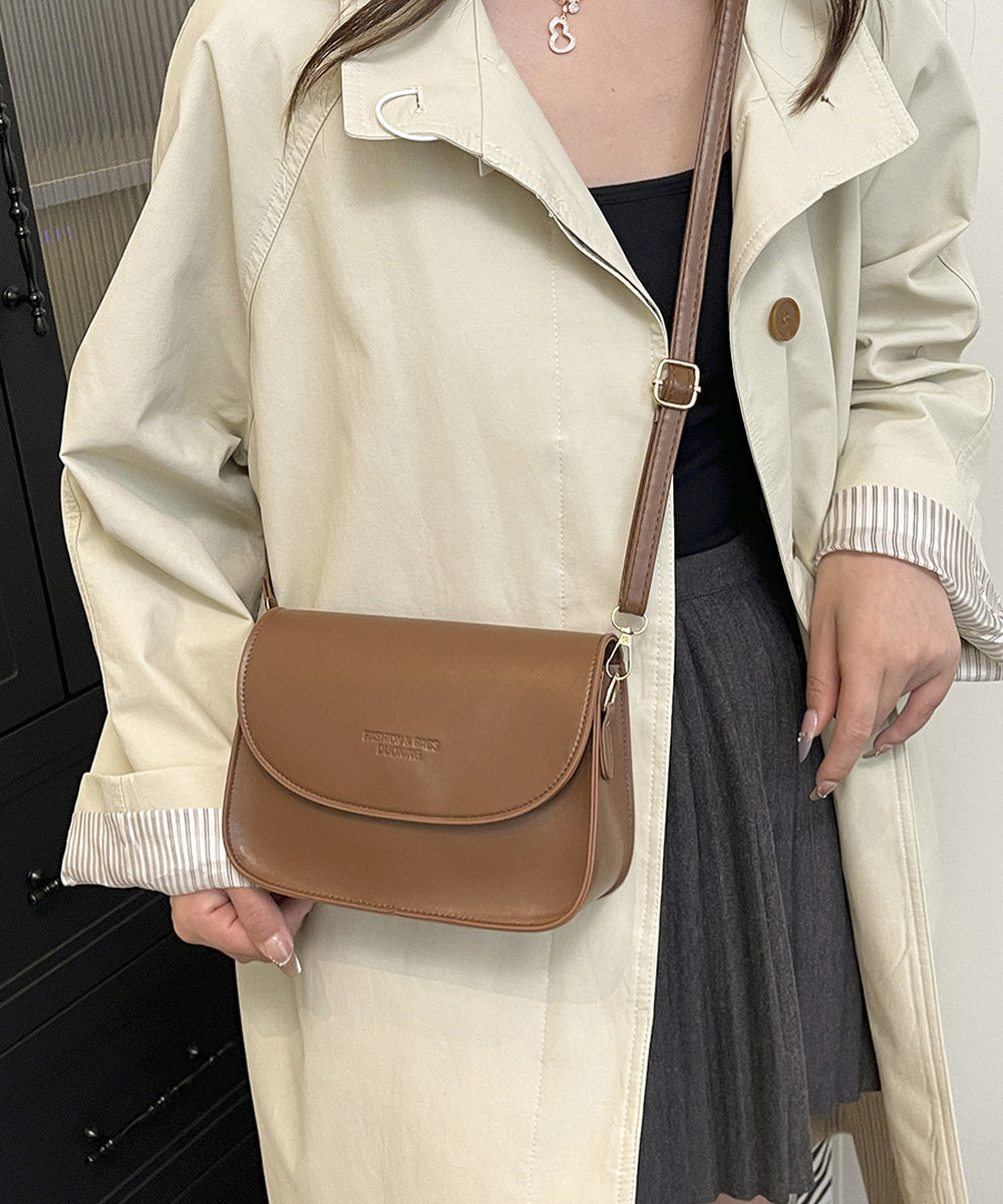 Vintage Matte Faux Leather Saddle Crossbody Shoulder Bag