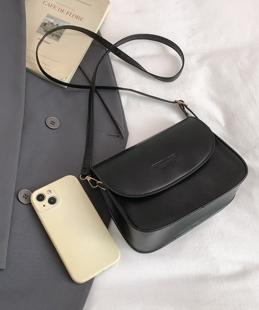Vintage Matte Faux Leather Saddle Crossbody Shoulder Bag