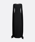 Pastel Green Crystal Neck Split Sleeve Formal Maxi Dress